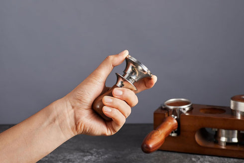 54mm Tamper Replacement for Breville - Adjustable Depth Stainless Steel and Solid Wood Coffee Tamper for Home Barista