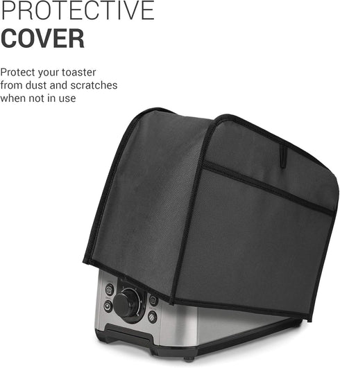 kwmobile Cover Compatible with 2 Slice Toaster - Plastic Case for Bread Toaster Machine- Dark Grey