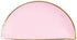 Sugar & Cloth 9 Inch Semi Circle Paper Plate, Pink with Gold Edge, 16 Count