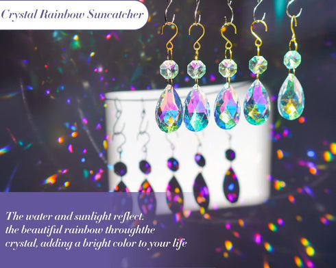 25pcs 38mm Crystal Teardrop Chandelier Parts,Suncatcher Crystal Prisms Hanging for Windows/Wedding Christmas Tree
