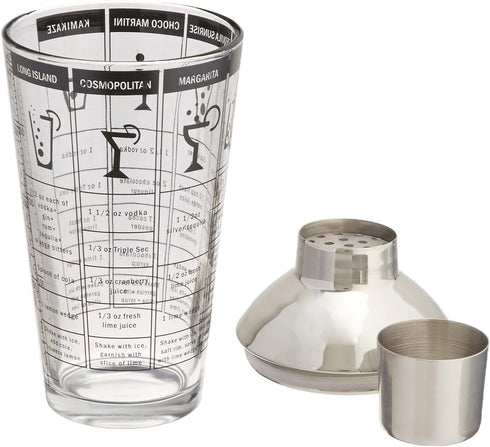 Franmara 8151-BX Recipe Cocktail Shaker, Stainless Steel/Glass by Franmara