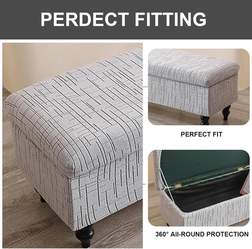 52) Eco-Ancheng Storage Ottoman Cover Rectangle Ottoman Slipcover Folding Storage Bench Cover Footrest Stool Slipcover