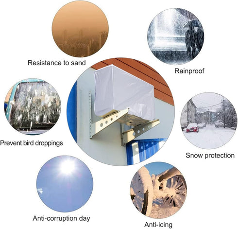 Air Conditioner Cover, Outdoor Rectangle Anti-Snow Waterproof for Home Use - Silver (Size: 37x15.7x28.7inch).