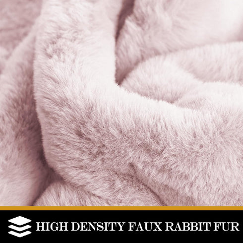 Latepis 2x4 Light Pink Faux Rabbit Rug, Non-Slip Washable Shag Furry Accent Rug for Bedroom and Living Room