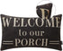 TRENDIN Decorative Throw Pillow Cover 20x12 inch Rustic Look Black Welcome to Our Porch Cushion Case