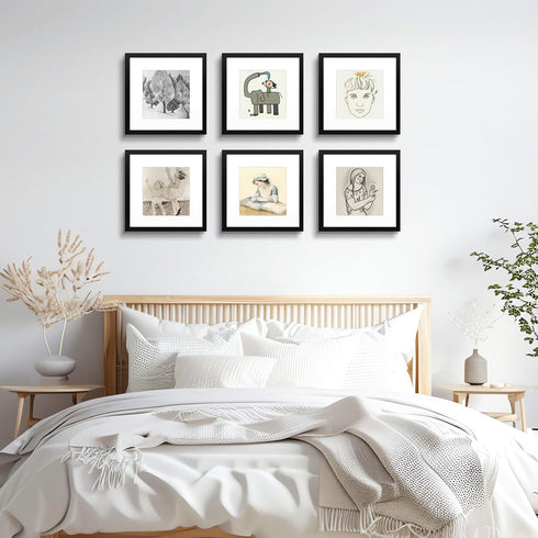 Golden State Art 12x12 Black Frame - Use as 8x8 Picture Frame with White Mat or 12x12 without Mat