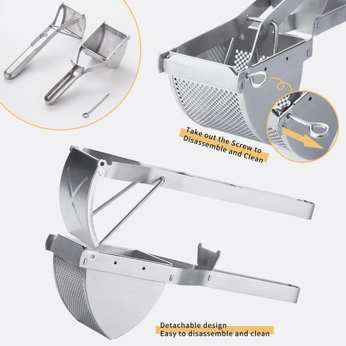 Potato Ricer Good Grip, Potato Masher Stainless Steel Professional Masher Kitchen Tool Fruit Press Baby Food Masher