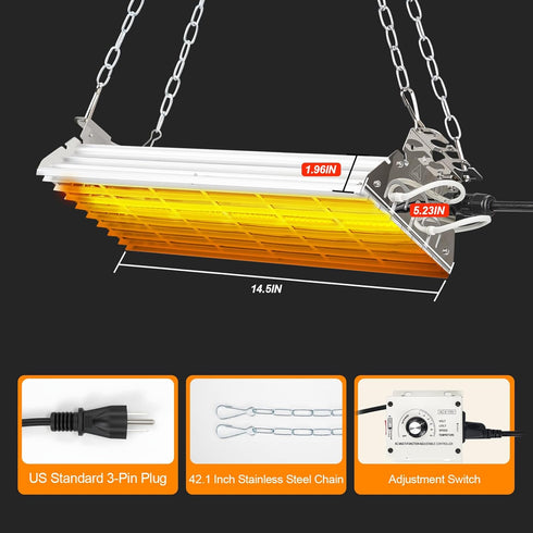 600W 15 Safe Chicken Coop Heater with Adjustable Thermostat, for Winter Chicken Warmth in Sq Ft Coops, Waterproof