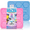 2 Pcs Dog Treat Molds - Bone & Paw Shaped Silicone, Non-Sticking, Blue & Pink for Homemade Treats
