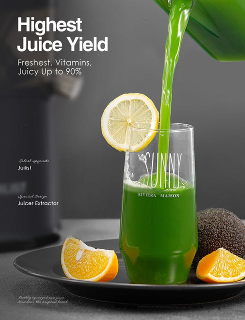 Juilist Juicer Machines, 3" Wide Mouth Juicer Extractor for Vegetable and Fruit, 400W Motor, Easy to Clean, Black
