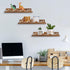 3 Wenqik Pcs Snow Mountain Floating Shelves Wood Nursery Book Shelves Wall Mounted Rustic Floating Ledge for Kids