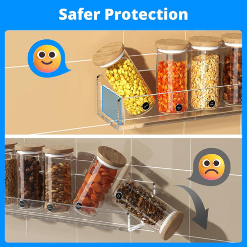 NIUBEE Wall Mounted Spice Rack Organizer, 3 Pack Clear Acrylic Shelf Storage Holder for Kitchen Pantry