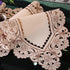 15" 69" X Vintage Flower Embroidered Table Runner, Classic Polyester Lace Cream Floral Dresser Scarves Party Dining