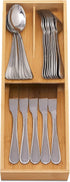 Bamboo Silverware Drawer Organizer, Kitchen Cutlery Tray, Utensil Holder for Spoons, Forks, Knives