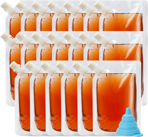 20 Pcs Reusable Sneak Travel Drinking Flasks, Concealable Alcohol Plastic Flasks with Funnel, 8 oz