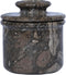 Oceanic Marble Butter Crock with Lid: 4" Gray Marble Handmade Butter Storage