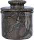 Oceanic Marble Butter Crock with Lid: 4" Gray Marble Handmade Butter Storage