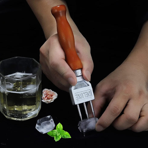 Ice Pick Stainless Steel - Safety Wooden Handle Kitchen Tool