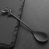 AnSaw Elegant Black Leaf Coffee Spoons, 10-Piece Mini Stainless Steel Espresso & Dessert Spoons