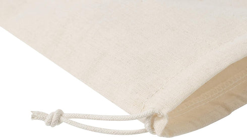 DR Cotton Muslin Drawstring Bags, 5×7 Inch, 12-Pack, Unbleached Reusable Favor Pouches