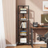 6-Tier BS05BK006 TUTOTAK Corner Shelf, Corner Bookshelf for Small Space, Narrow Display Corner Shelf Stand with Storage