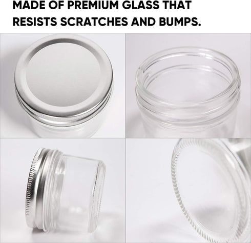 4oz Kitchen,Set 40 Accguan Glass Jars With Lids(Silver),Mason Jars,Ideal For Honey,Jam,Wedding Favor,DIY Magnetic Mini