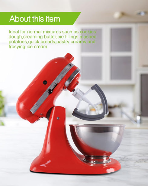 Flex Edge Beater for KitchenAid Mixer Attachments, Compatible with 4.5-5 Quart Tilt-Head Stand Mixers