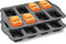 HONGBAKE 2 Pack Mini Loaf Baking Pans, 8-Cavity Nonstick Small Cornbread and Banana Bread Set