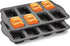 HONGBAKE 2 Pack Mini Loaf Baking Pans, 8-Cavity Nonstick Small Cornbread and Banana Bread Set