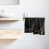 Miaoquhe Set 2, 14x28in Black Gold Marble Hand Towel of Marble Texture Soft Highly Bath Towels Absorbent Bathroom Hand