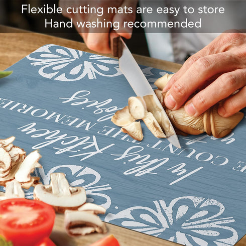 Cut N' Funnel Counting Memories Designer Flexible Plastic Cutting Board Mat, 15" x 11.5", Easy to Clean, Made in the USA