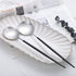 Salad Servers Spoon and Fork Set, 11.41 inch, 18/10 Stainless Steel with Titanium Plating (Black Silver)