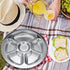 Litewoo Round Divided Plate Stainless Steel 6 Sections