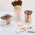 Tbestmax Bathroom Organizer Accessories Set, 10 OZ, 7 OZ Qtips Holder with Wood Lids, 3 Pcs
