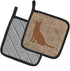 Caroline's Treasures BB1071-BL-BN-PTHD Cat Burlap and Brown Pot Holders, Kitchen Heat Resistant, 7 1/2 x 7 1/2