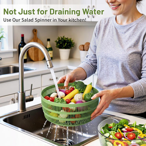 SmartTrends 5.3 4 Salad Spinner, QT Lettuce Spinner with Strainer, Fruit Cleaner with Replaceable Blade for Shredding