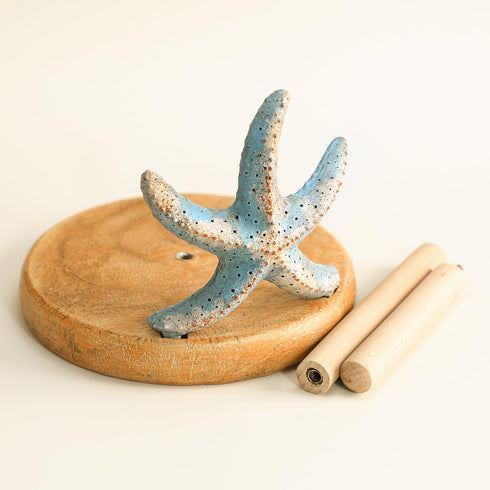 Bicuzat Countertop, Retro Starfish Style Paper Towel Holder Stand, Resin Starfish Crafts Display for Kitchen Cafe
