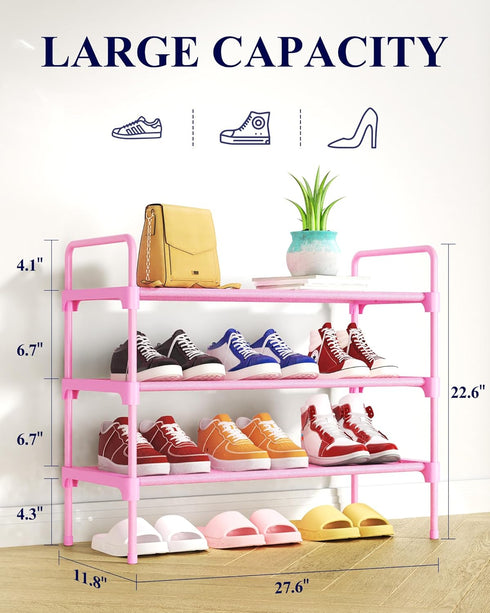 Closet, 27.6" 11.8" 22.6", Kitsure Shoe Rack for Sturdy and Long-Lasting Shoe Shelf, Shoe Rack for Entryway
