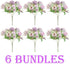 6 Pack Artificial Flowers, Realistic Fake Faux Peony Silk Hydrangea Plastic Carnations Daisy Arrangements for Wedding
