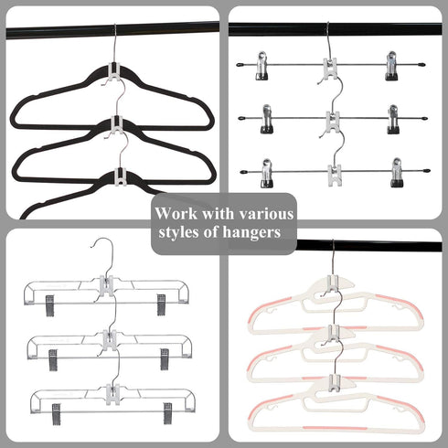 Clothes Hanger Connector Hooks, Mini Cascading Hanger Hooks for Velvet Huggable Hangers, Heavy Duty Space Saving, 60