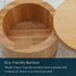 KITCHENDAO Bamboo Salt Cellar Bowl, Elegant Kitchen Container with Swivel Magnetic Lid for Seasonings, 6oz