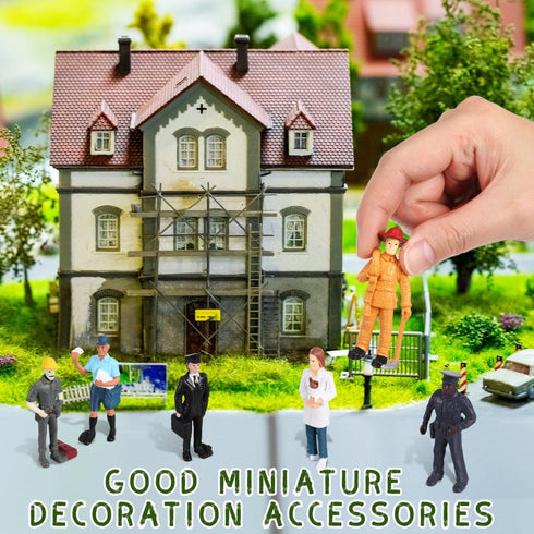 7pcs People Everyday Heroes Figurine Toys: Human Figurine Pilot Postman Baker Mailman Policeman Construction Worker