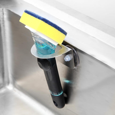 Dlilise Stainless Steel Kitchen Sink Dish Brush Holder with Suction Cups,Scrub Brush Holder,