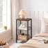 3-Tier BF01DH01G1 HOOBRO Side Table, Tall End Telephone Table with Adjustable Mesh Shelves, Small Entry Table