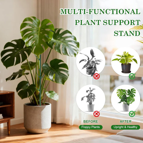 sanzkjic 5pack Adjustable Plant Support Pole Stackable Indoor/Outdoor Support Pole with Clamps, Suitable for Supporting