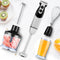 MegaWise Pro Titanium Reinforced 5-in-1 Immersion Hand Blender, Powerful Motor with 80% Sharper Blades, 12-Speed Corded Blender, Including 500ml Chopper, 600ml Beaker, Whisk and Milk Frother (black) by MEGAWISE