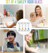 2 -Set 4 TeaherFav Minute Toothbrush Sand Timer for Kids of Small Blue, Pink, Yellow and Green Smiley Hour Glass