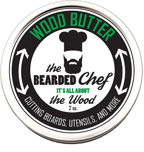 The Bearded Chef Wood Butter, 2 fl oz for Cutting Boards and Butcher Blocks, Made in the USA