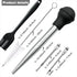 Smithcraft Turkey Baster, Stainless Steel Baster Syringe Meat Injector Baster Set with 2 Needles&2 Cleaning Basting Brush, 18/8 Steel Turkey Baster for Flavor Meat Poultry, Beef & Chicken Cooking Teal