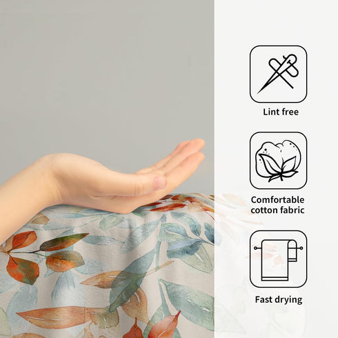 Mweet Set 2-14x28 Inch Fall Leaves Hand Towels of Gradient Green Orange Leaf Plant Super Soft Highly Absorbent Dish
